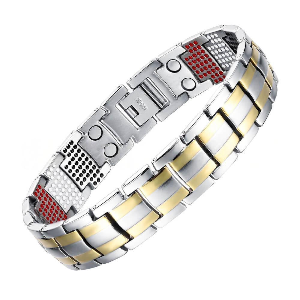 Directly factory Pure Titanium Magnetic Therapy Bracelet for Men | 4-in-1 Bio Energy Health Jewelry Custom Logo