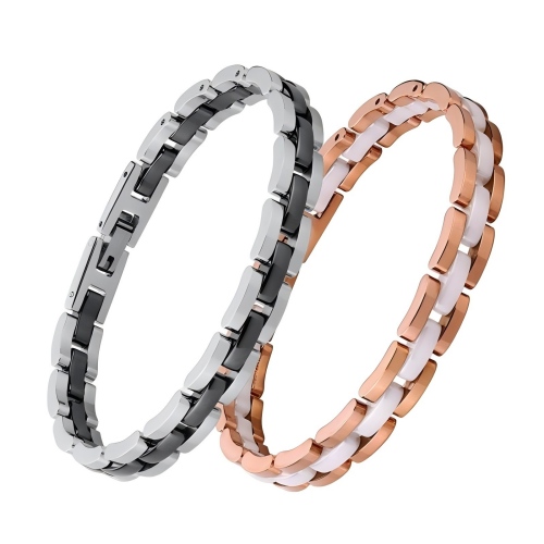 Tungsten & Ceramic Link Bracelets - Two-Tone Design | OEM & Ready Stock