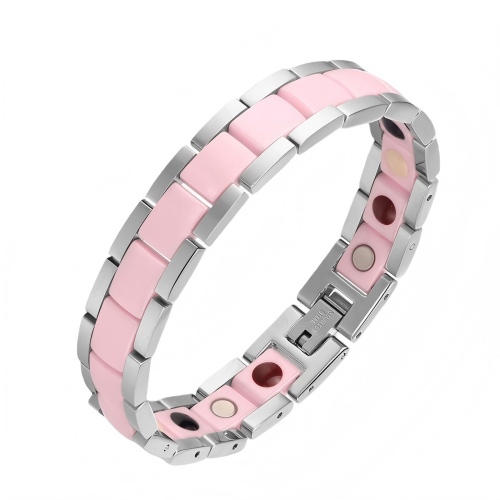 Stainless Steel Ceramic Magnetic Bracelets - 3 Colors | OEM & Ready Stock